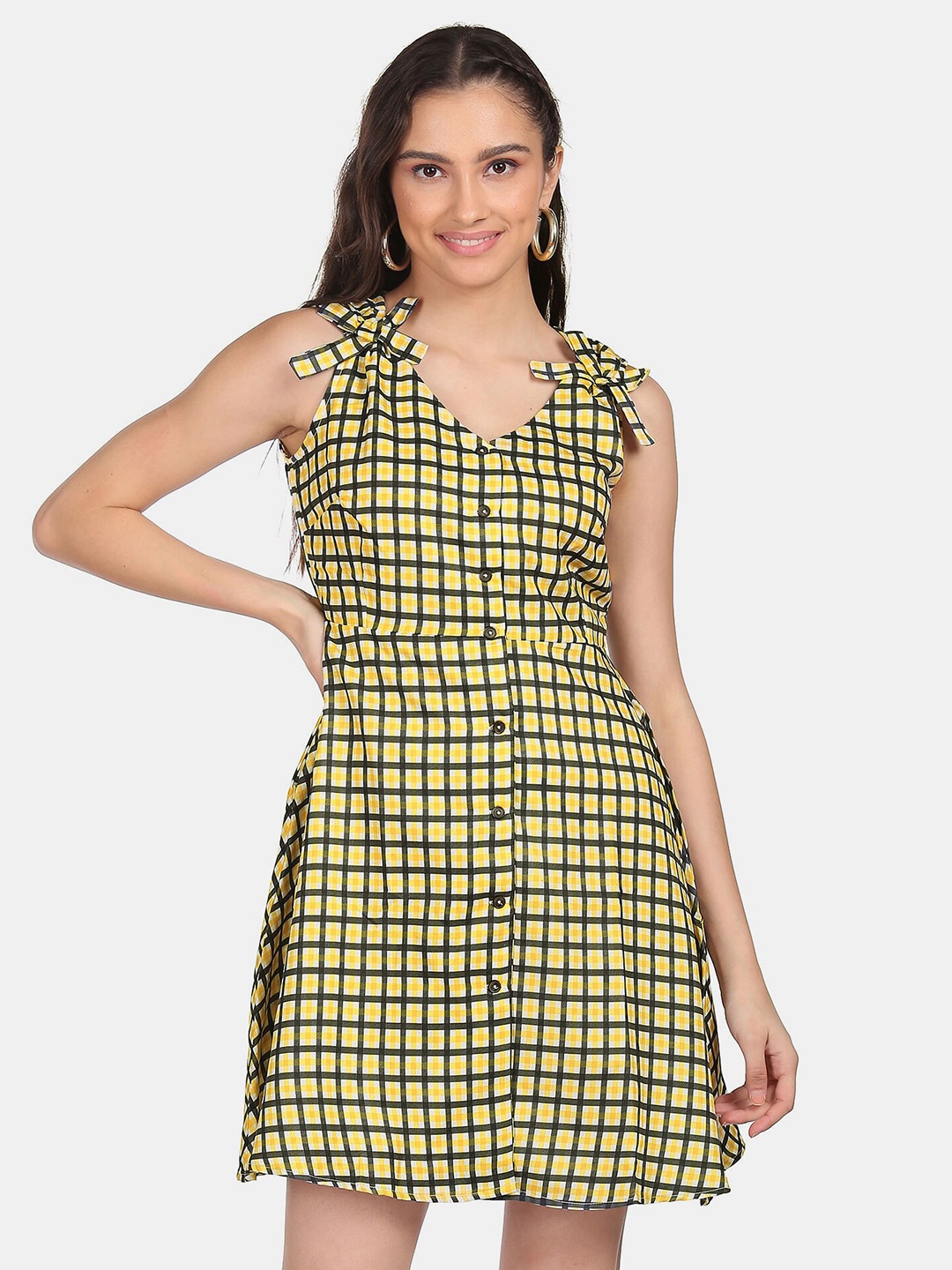 

Sugr Yellow A-Line Mini Dress