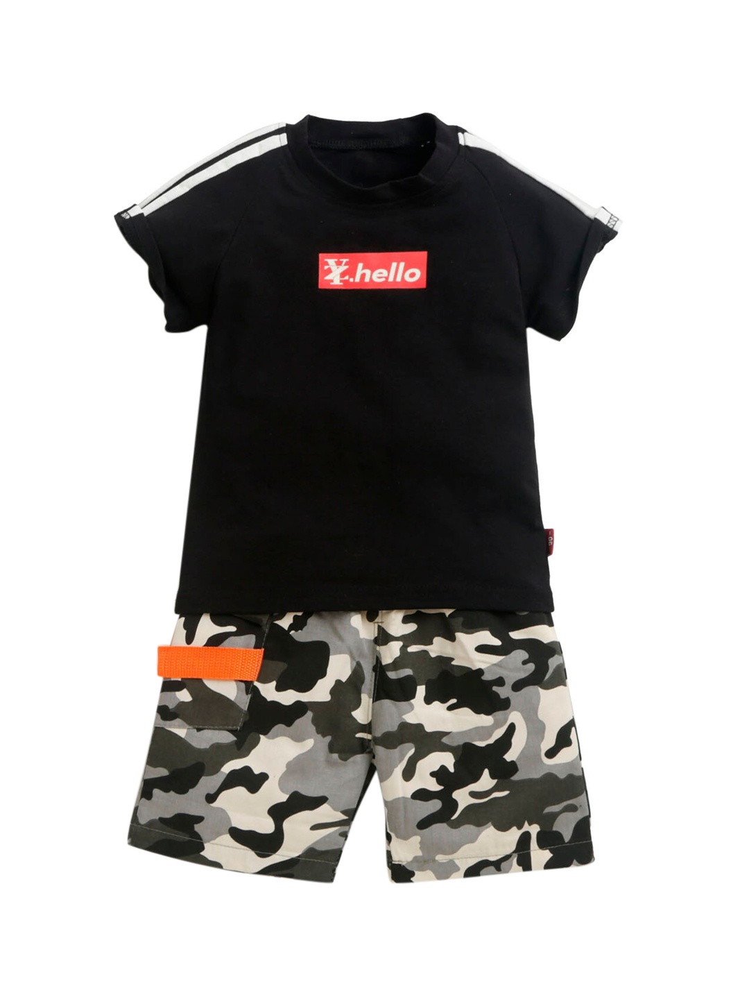 

Hopscotch Boys Black T-shirt with Shorts