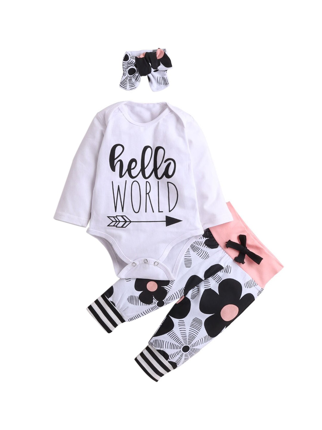 

Hopscotch Girls White Printed Cotton Blend Clothing Set
