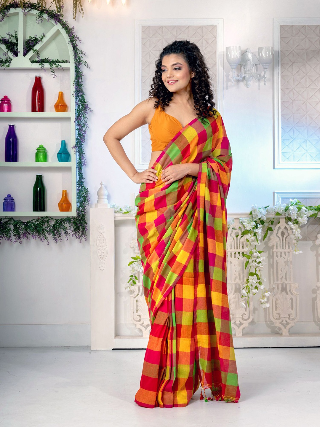 

Charukriti Women Multi Sarees, Orange
