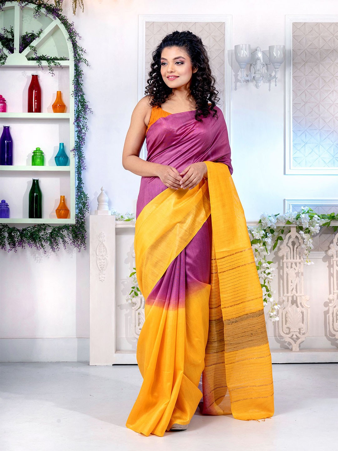 

Charukriti Women Magenta Sarees