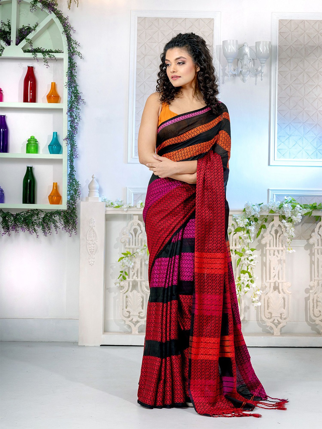 

Charukriti Women Black Sarees