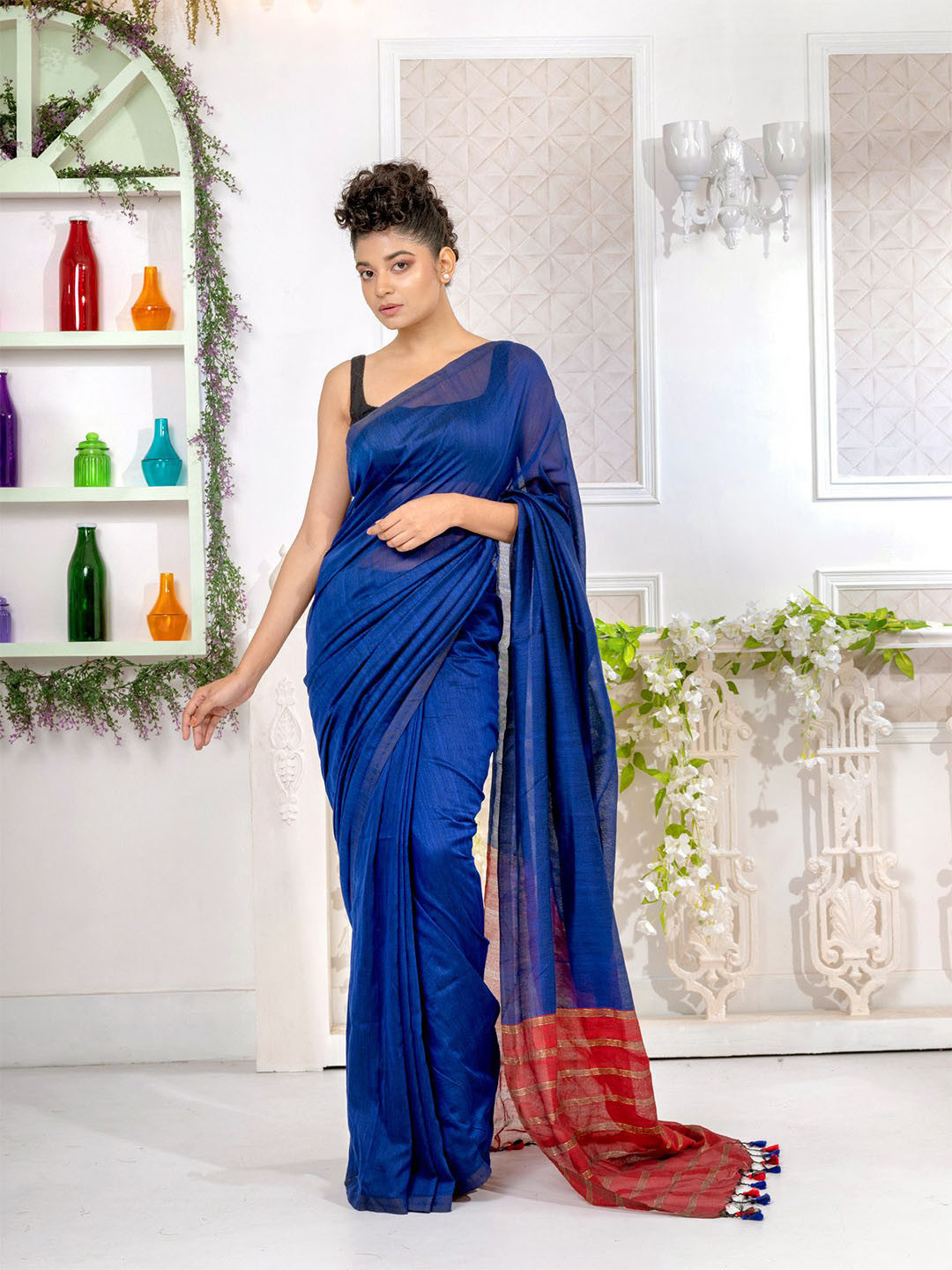 

Charukriti Women Blue Sarees