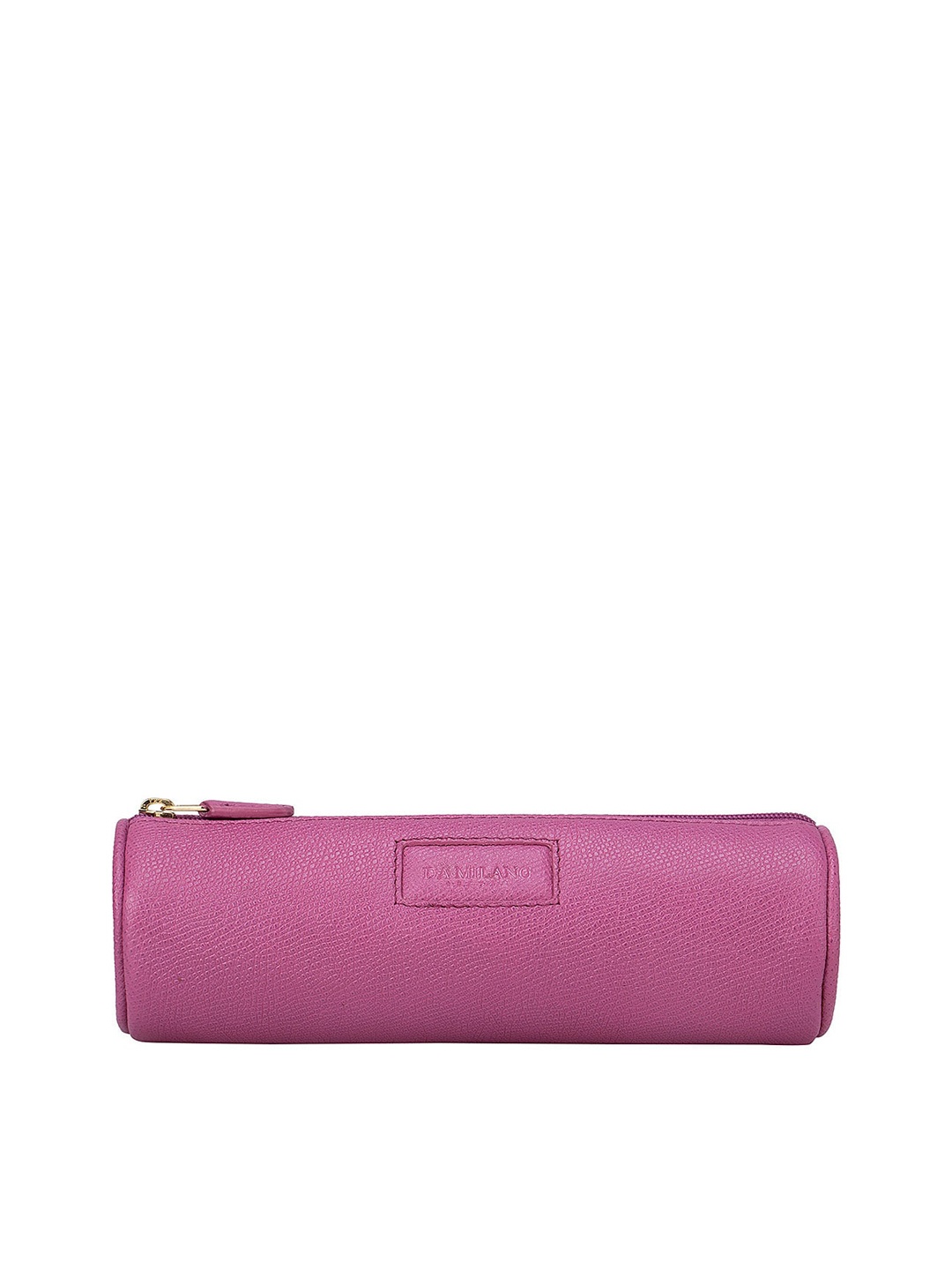 

Da Milano Unisex Pink Textured Leather Travel Pouch