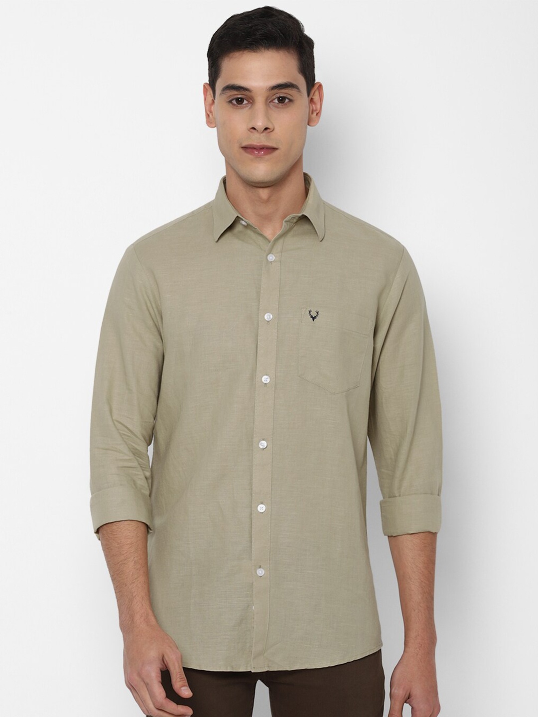 

Allen Solly Men Khaki Slim Fit Casual Shirt