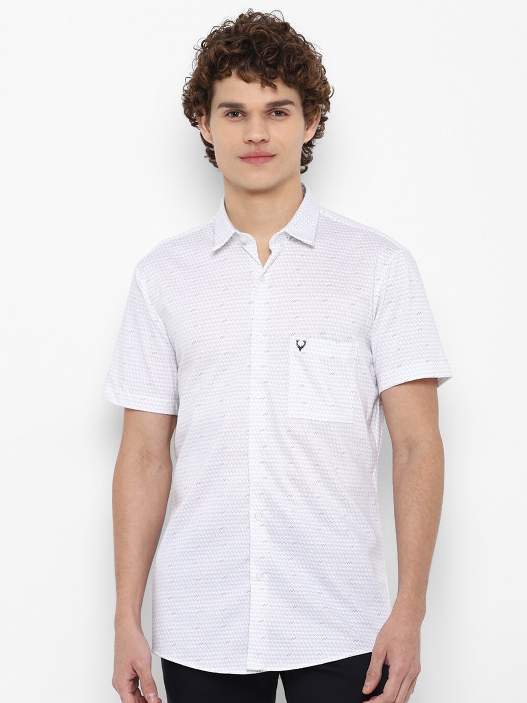 

Allen Solly Men White Slim Fit Printed Casual Shirt