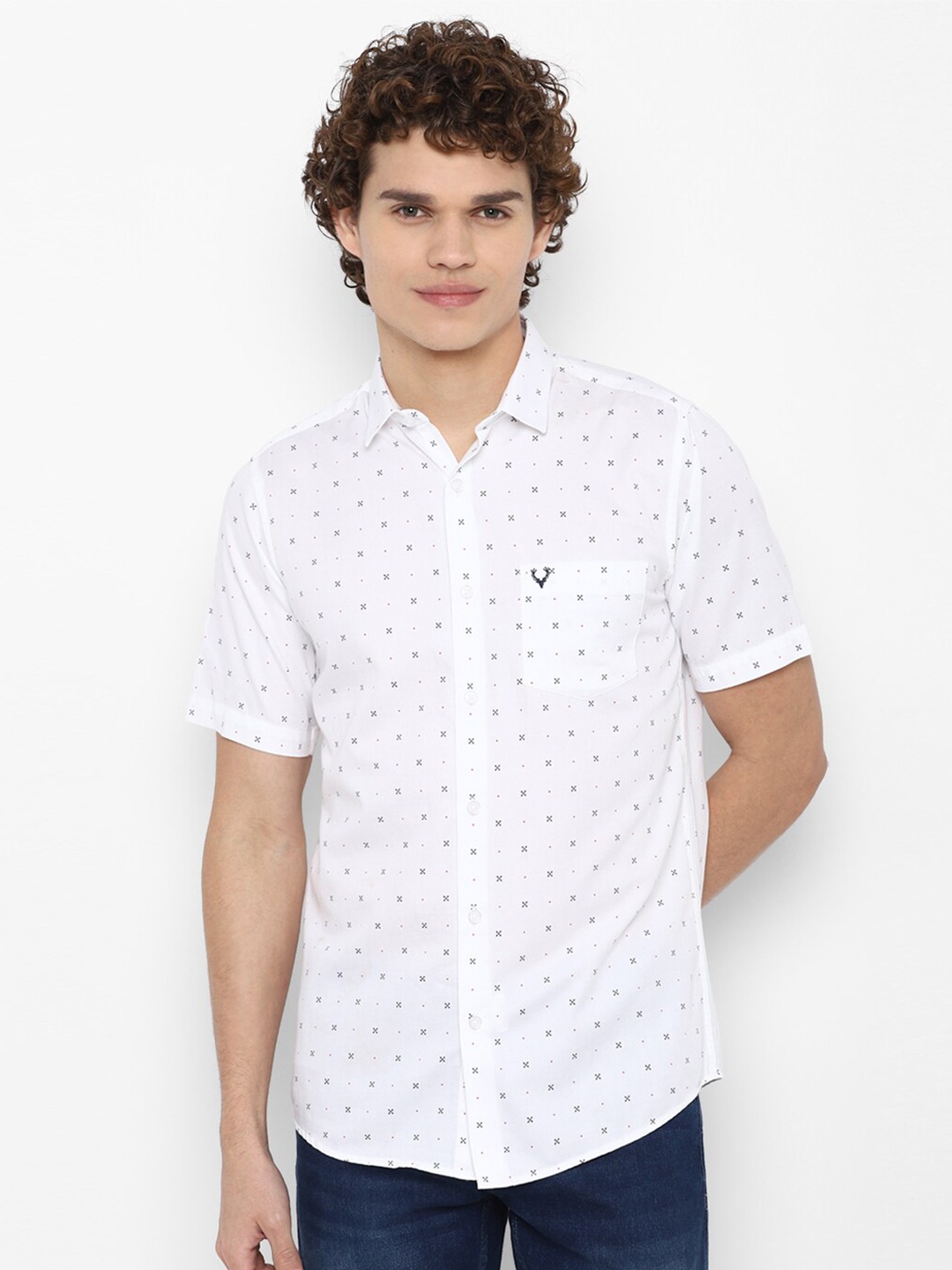 

Allen Solly Men White Slim Fit Printed Casual Shirt
