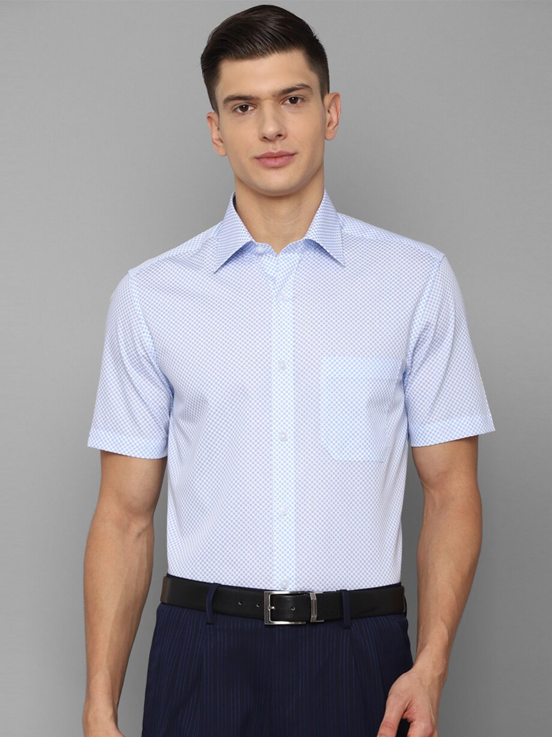 

Louis Philippe Men Blue Printed Regular Fit Cotton Formal Shirt