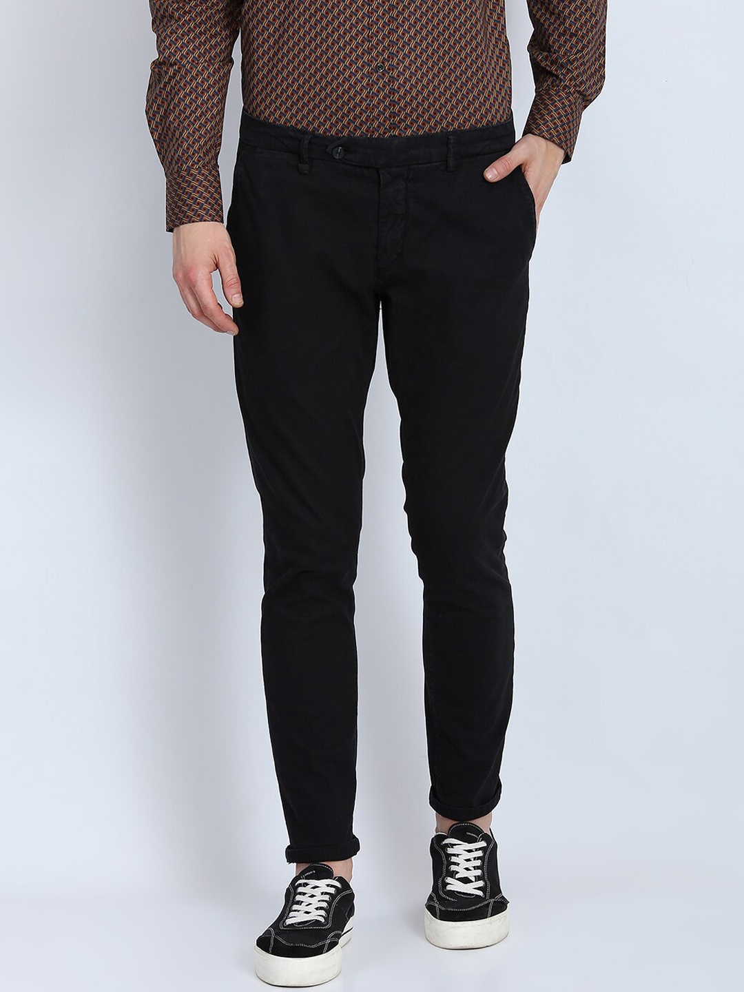 

Antony Morato Men Black Skinny Fit Chinos Trousers