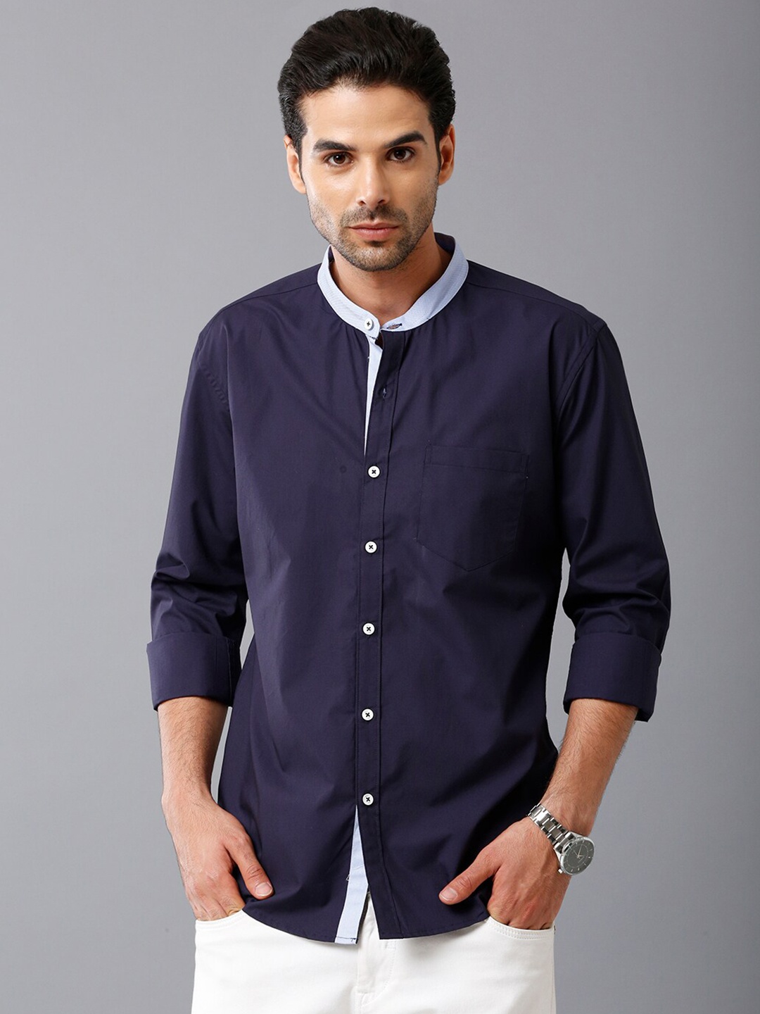 

YOVISH Men Blue Smart Slim Fit Casual Shirt