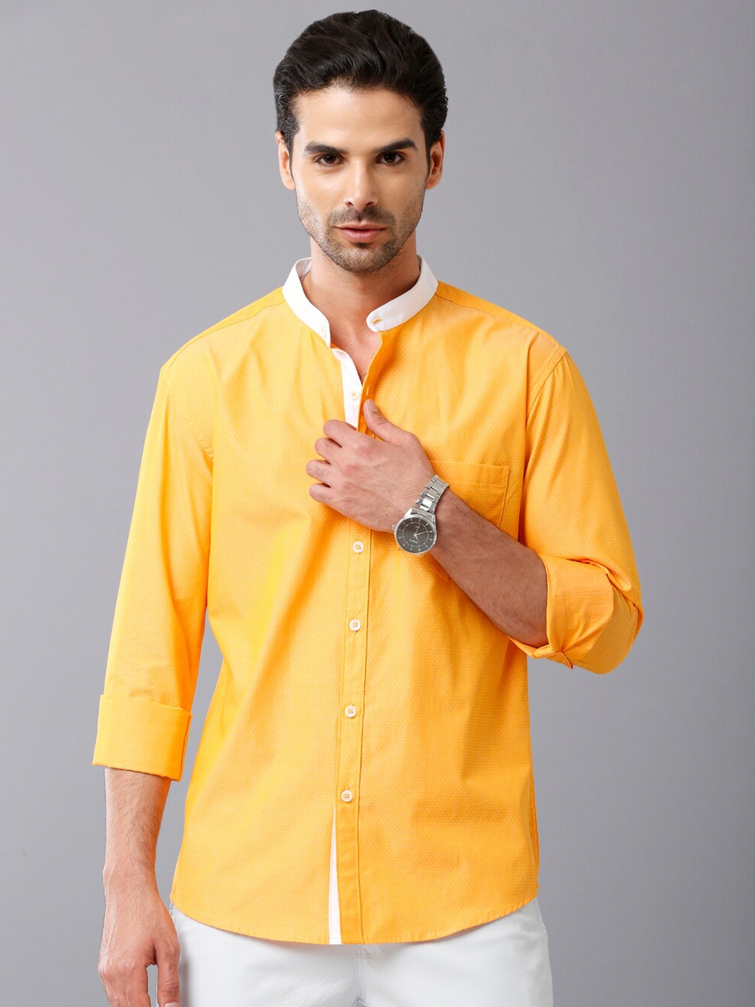 

YOVISH Men Yellow Smart Slim Fit Casual Shirt