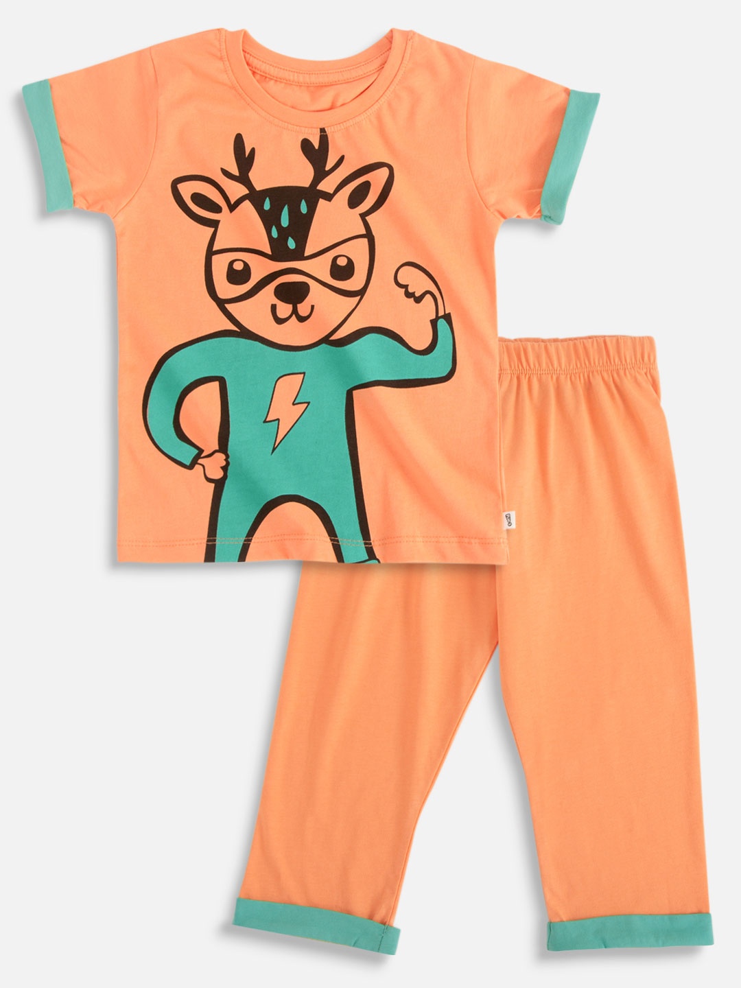 

You Got Plan B Unisex Kids Peach Night suits