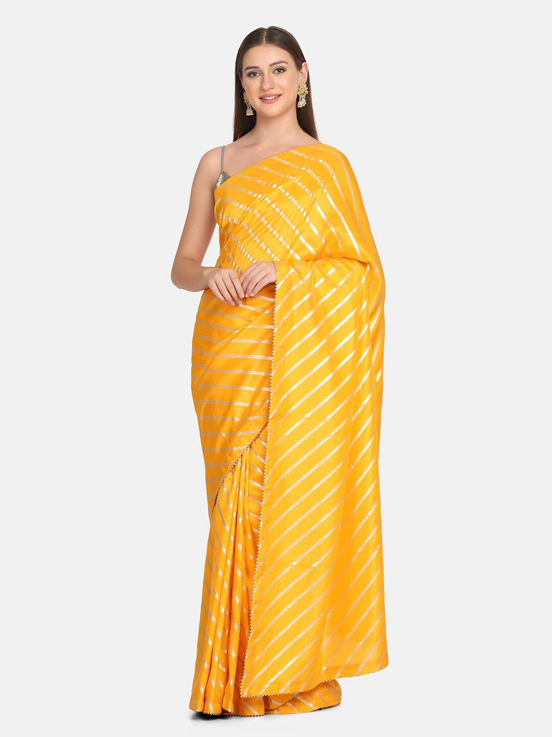 

BOMBAY SELECTIONS Yellow & Red Banarasi Saree