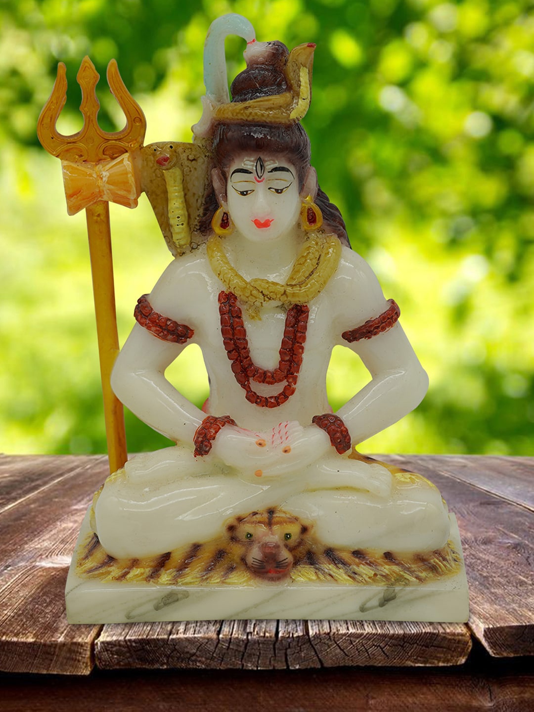 

Gallery99 White Handpainted Lord Shiv Ji Idol Showpieces
