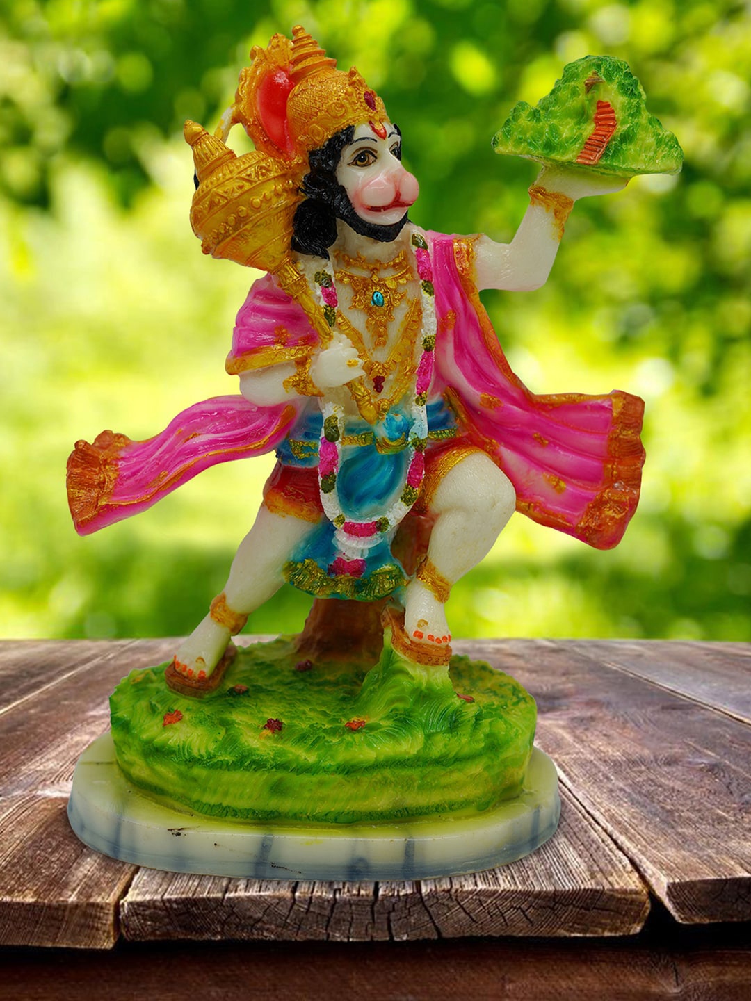 

Gallery99 Green & Pink Lord Hanuman Showpieces