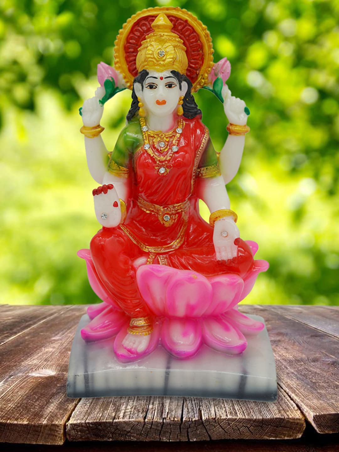 

Gallery99 Red & White Goddess Maha Laxmi Idol Showpieces