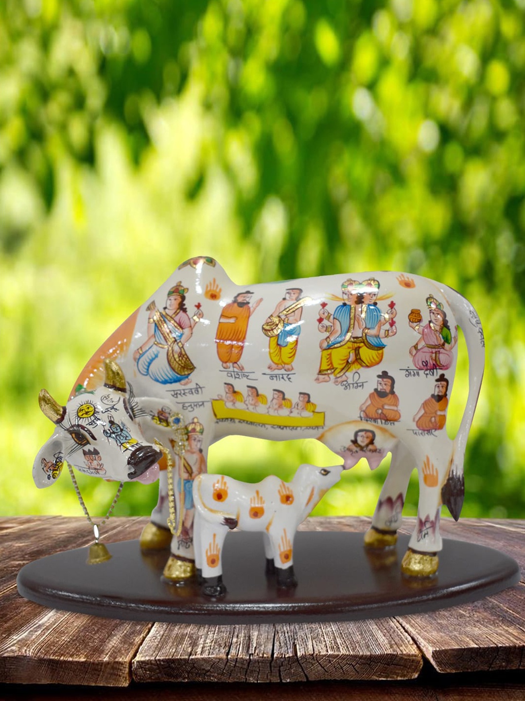 

Gallery99 Hand painted Multi Nandi with Puppies For Pooja Room (11.5x5x7.5)
