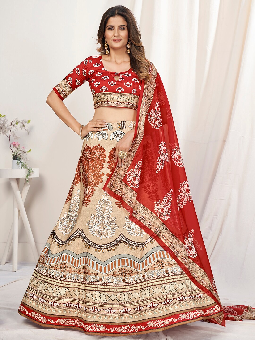 

WHITE FIRE Women White Lehenga Choli