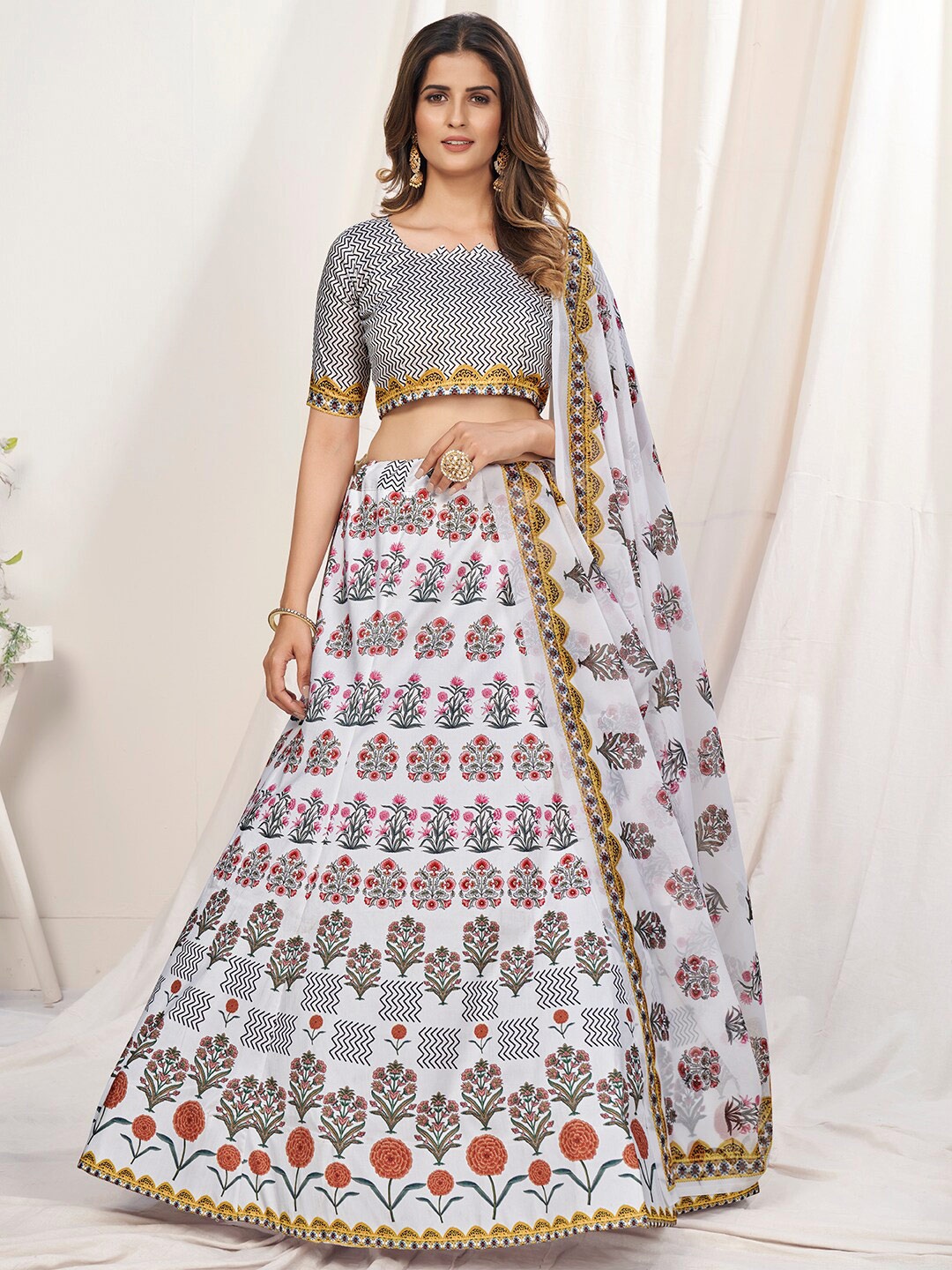 

WHITE FIRE Women White Lehenga Choli