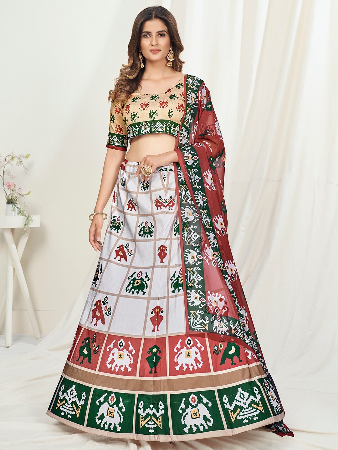 

WHITE FIRE Women White Lehenga Choli