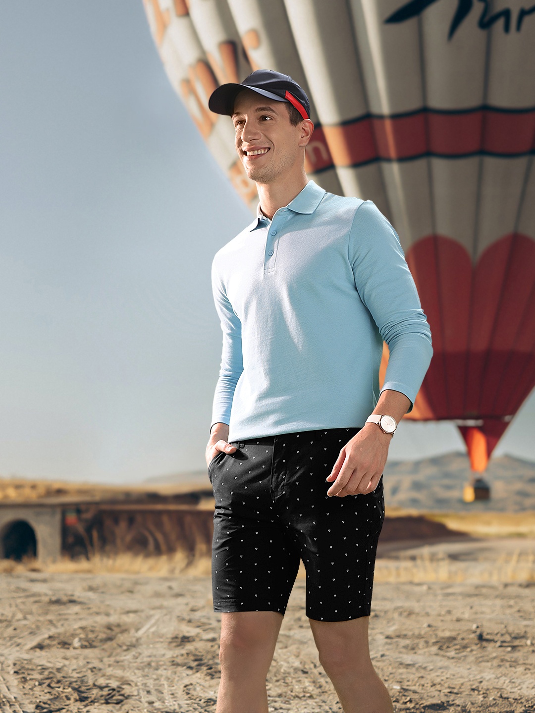 

United Colors of Benetton Men Black Printed Slim Fit Shorts