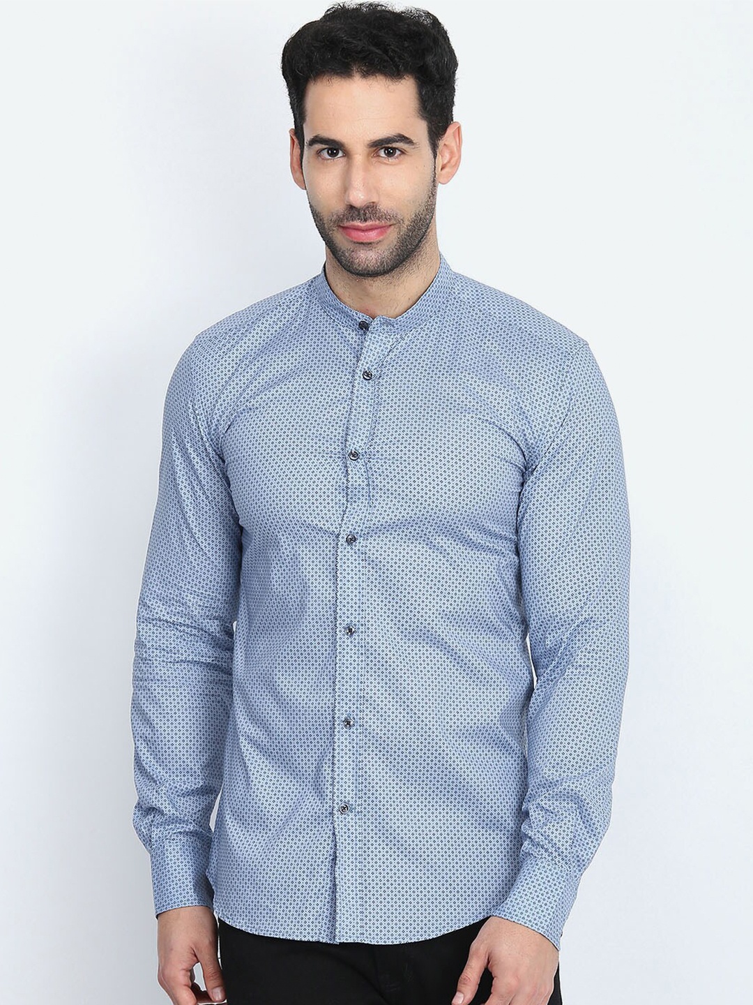 

Antony Morato Men Blue Slim Fit Printed Cotton Casual Shirt