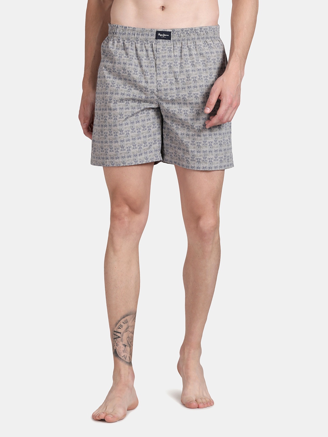 

Pepe Jeans Men Grey Printed Pure Cotton Boxers
