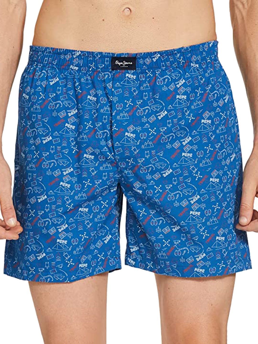 

Pepe Jeans Men Blue Printed Pure Cotton Boxers