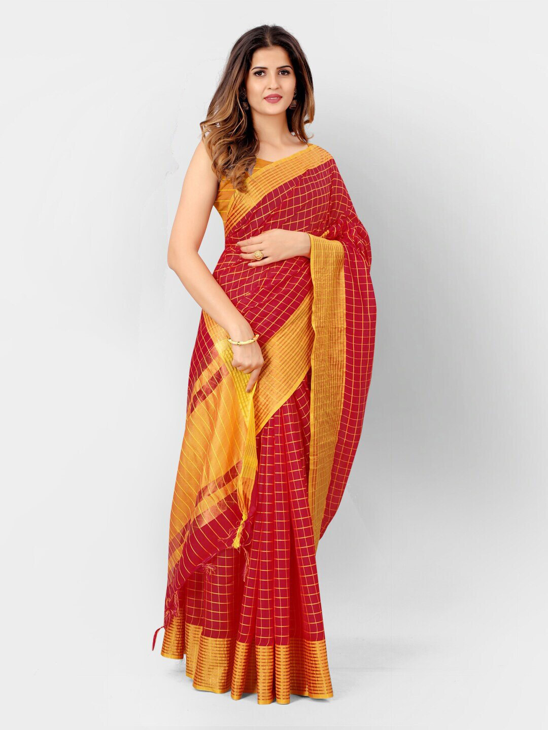 

KALINI Women Red Sarees