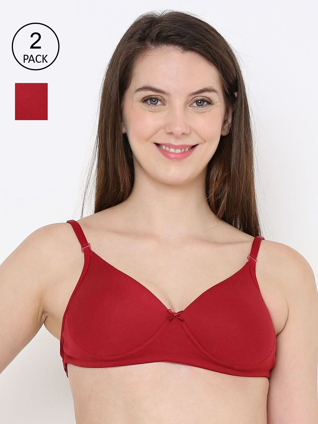 

Berrys Intimatess Pack Of 2 Maroon Bra Lightly Padded