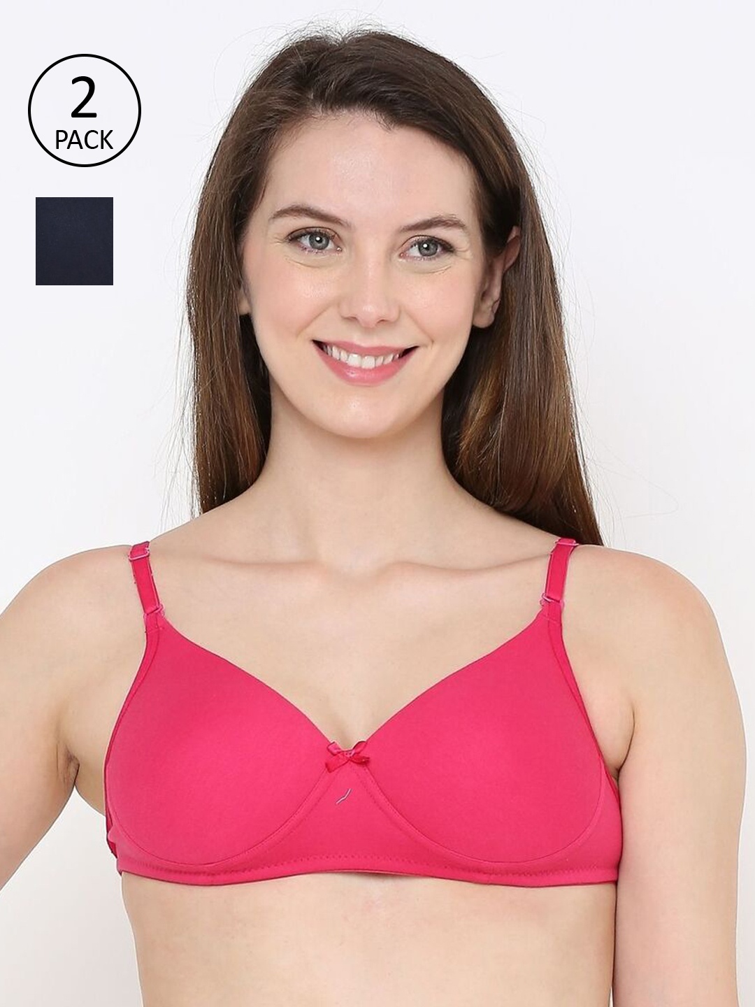 

Berrys Intimatess Pack of 2 Pink & Navy Blue Bra - Lightly Padded