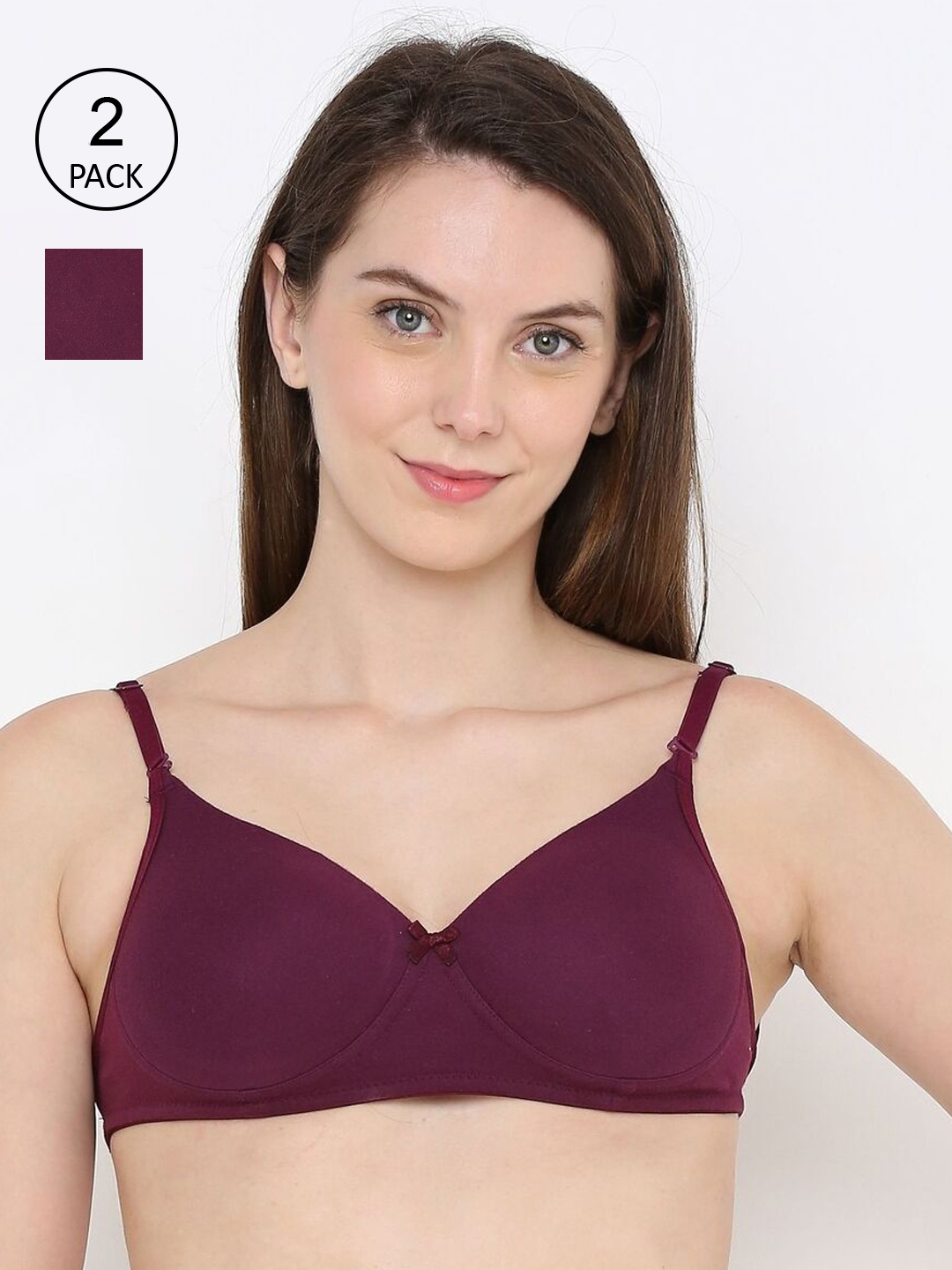 

Berrys Intimatess Pack Of 2 Burgundy Bra Lightly Padded