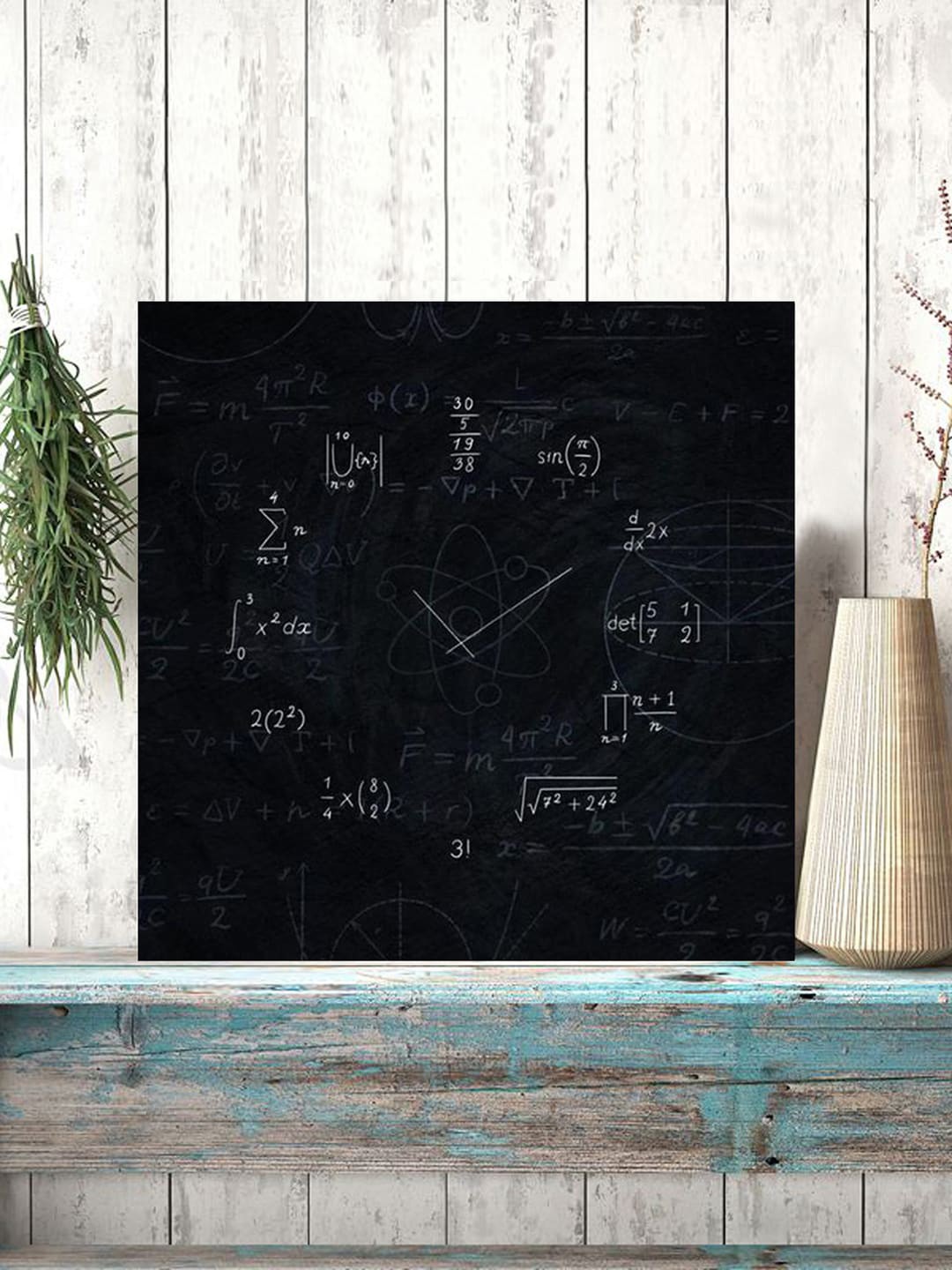 

Gallery99 Black Clock With Maths Textured Wooden Wall Art
