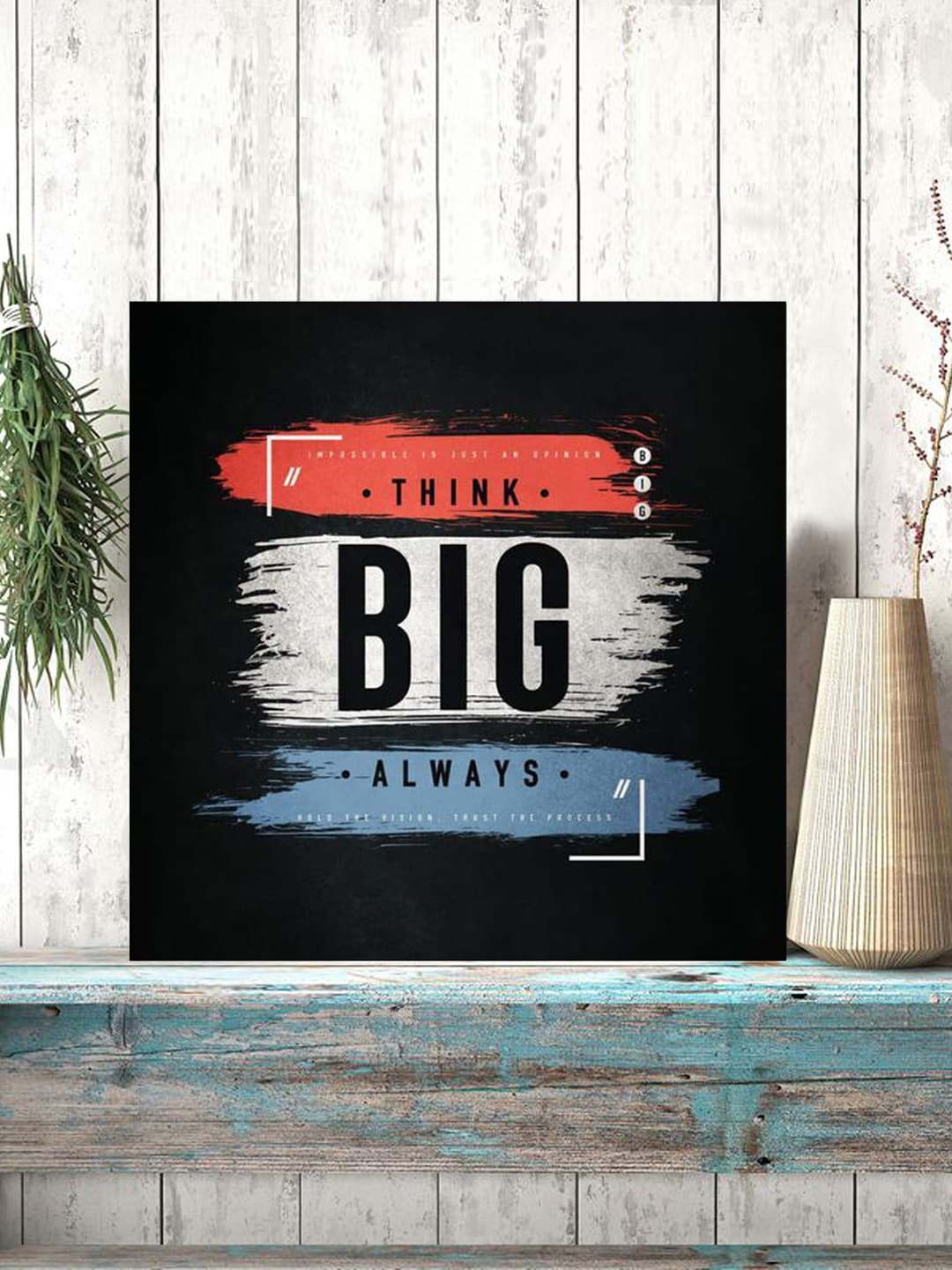 

Gallery99 Black "ThInk Big Always" Textured Wall Art