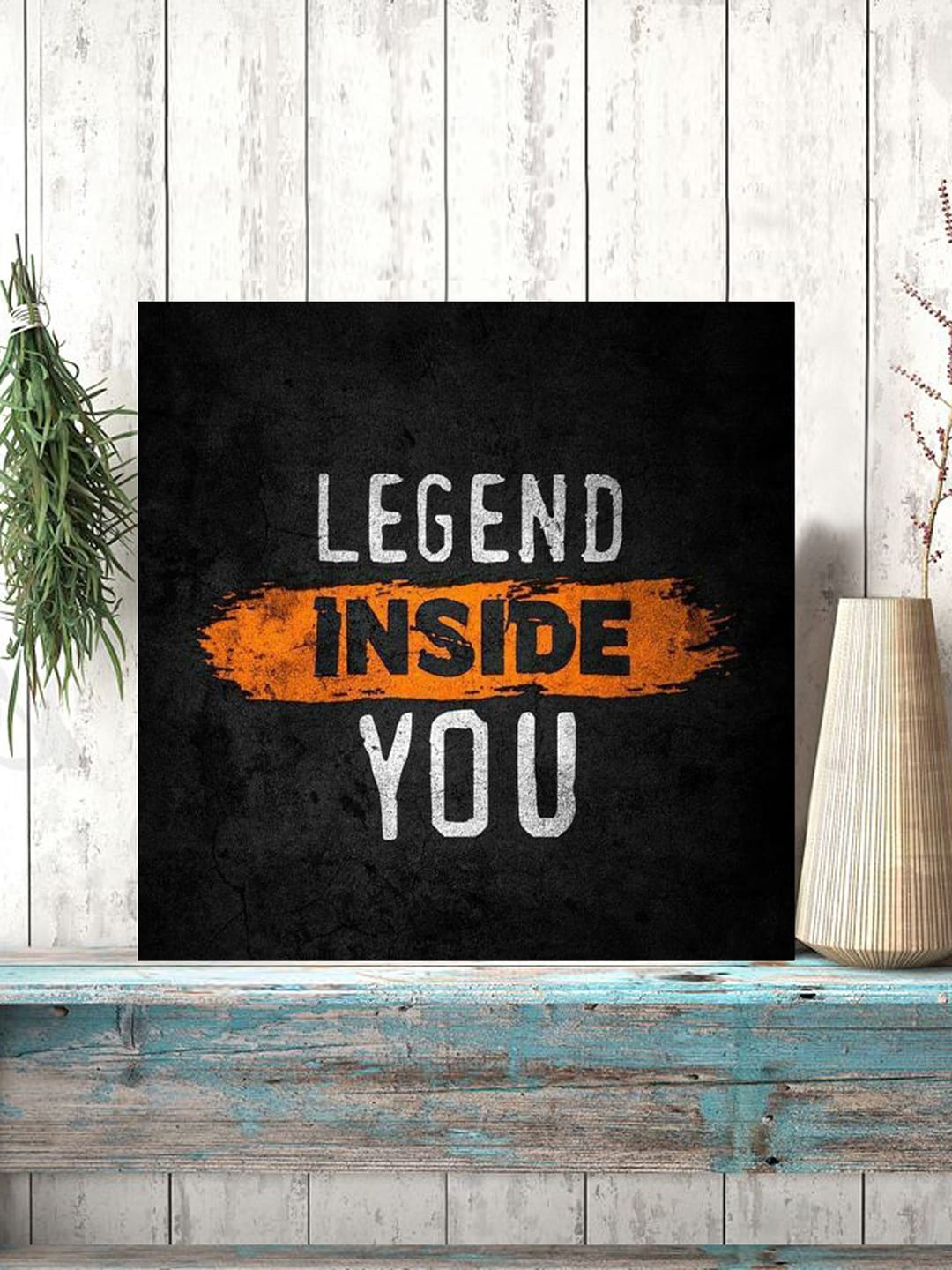 

Gallery99 Black & White Legend Inside You Textured Framed Wall Painting