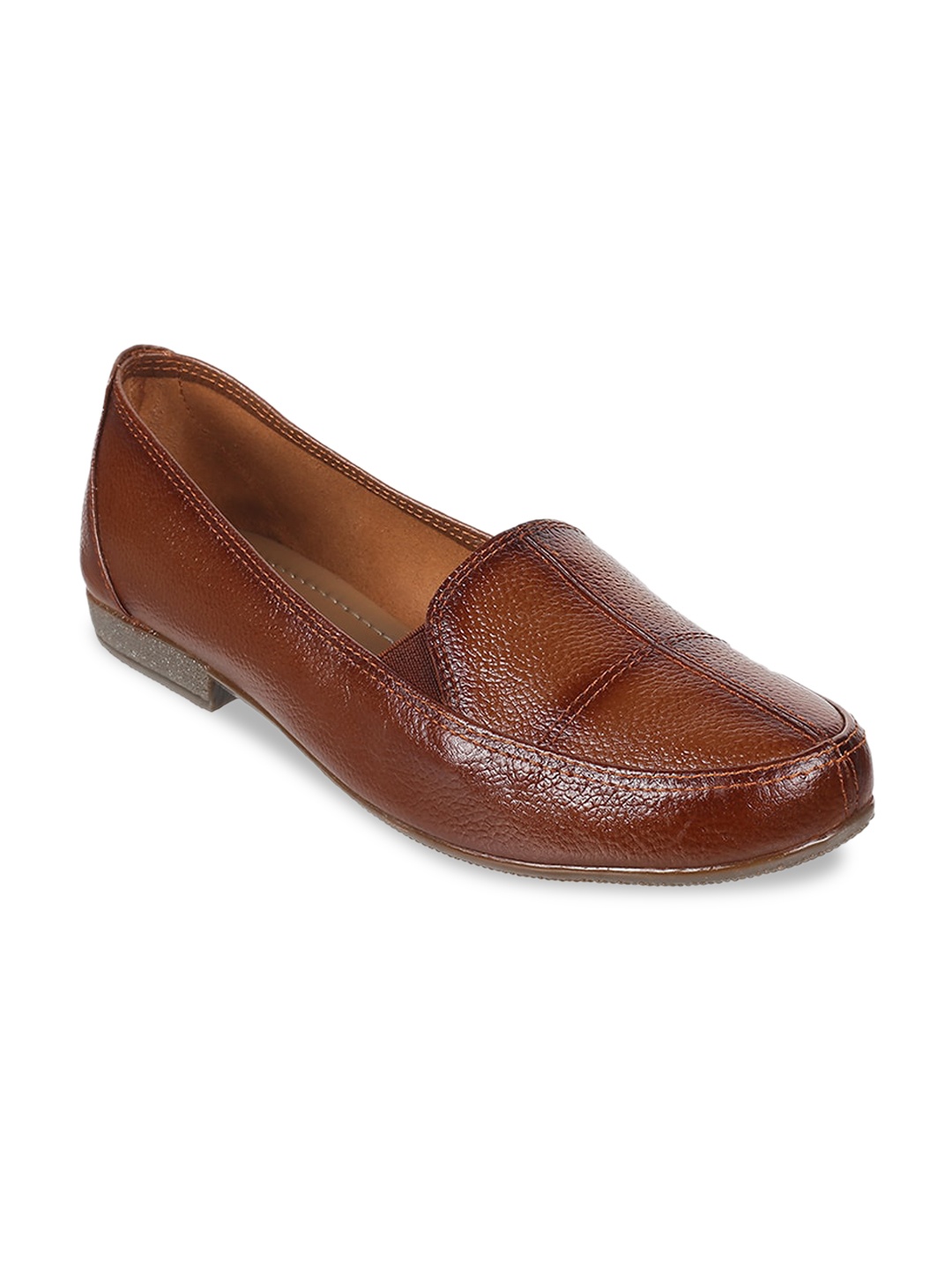 

WALKWAY by Metro Women Tan Textured Loafers Shoes