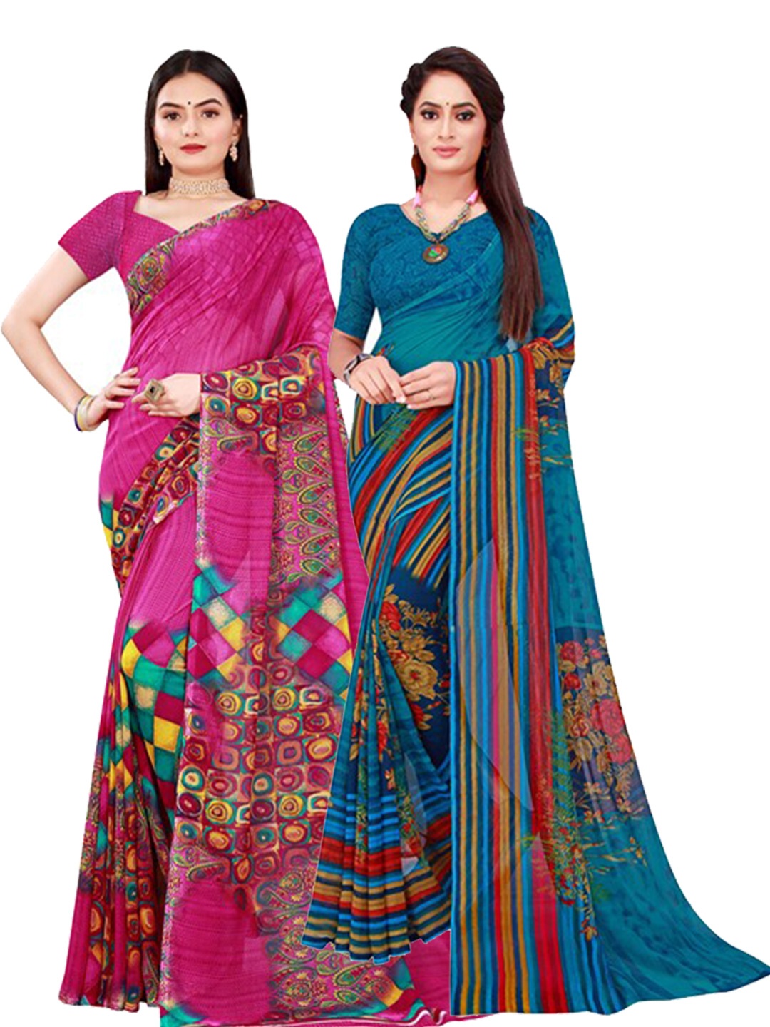 

SAADHVI Women Magenta Sarees