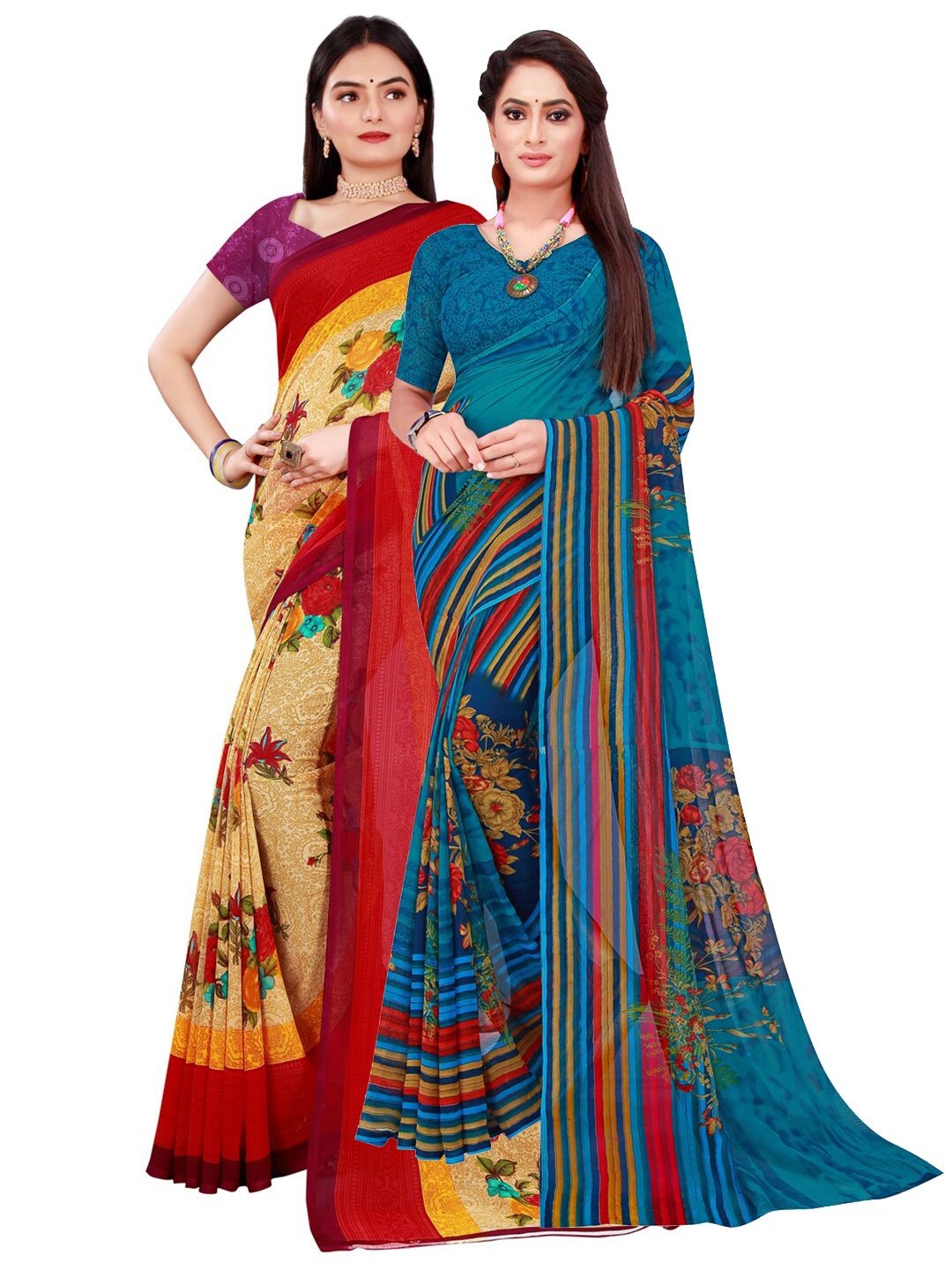 

SAADHVI Women Beige Sarees