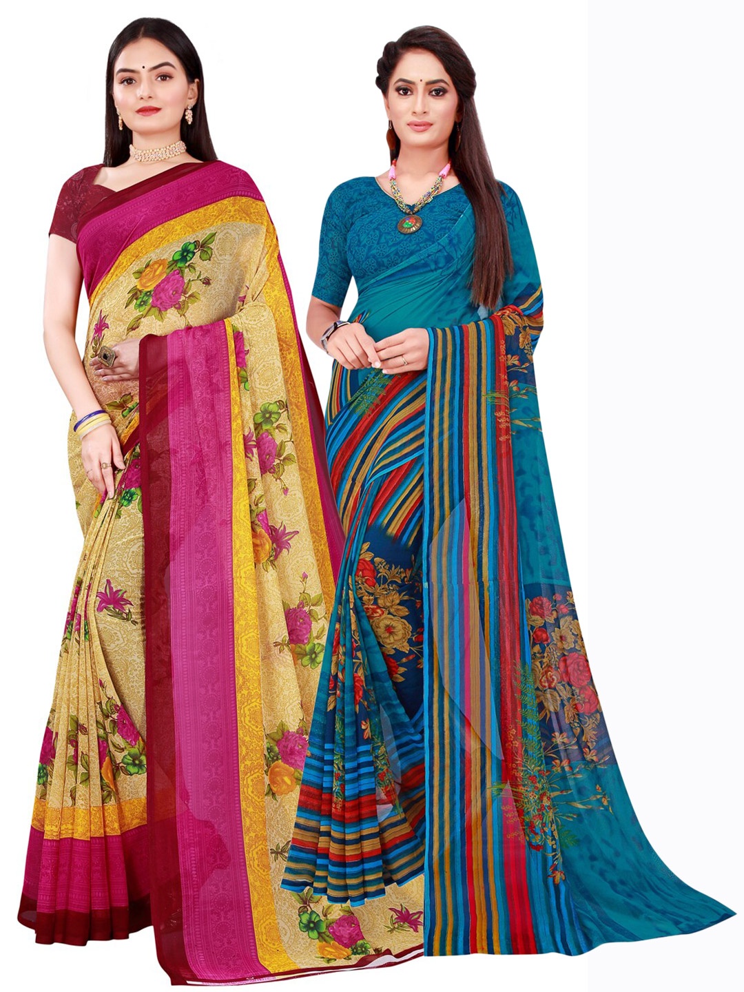 

SAADHVI Women Beige Sarees