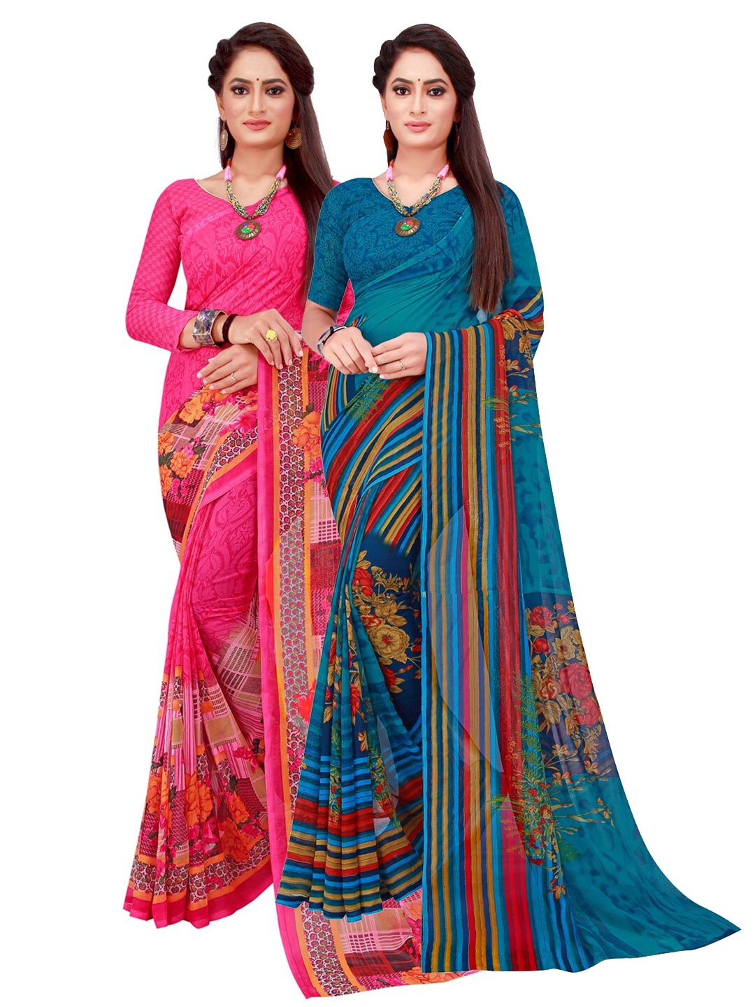 

SAADHVI Women Magenta Sarees