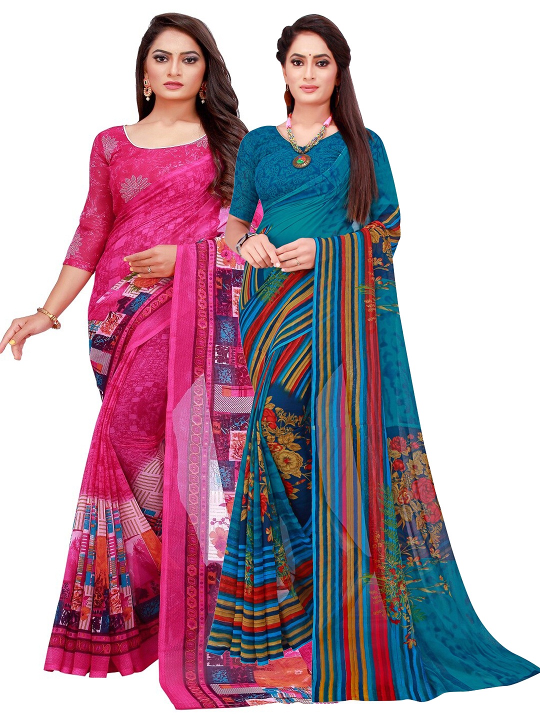 

SAADHVI Women Magenta Sarees