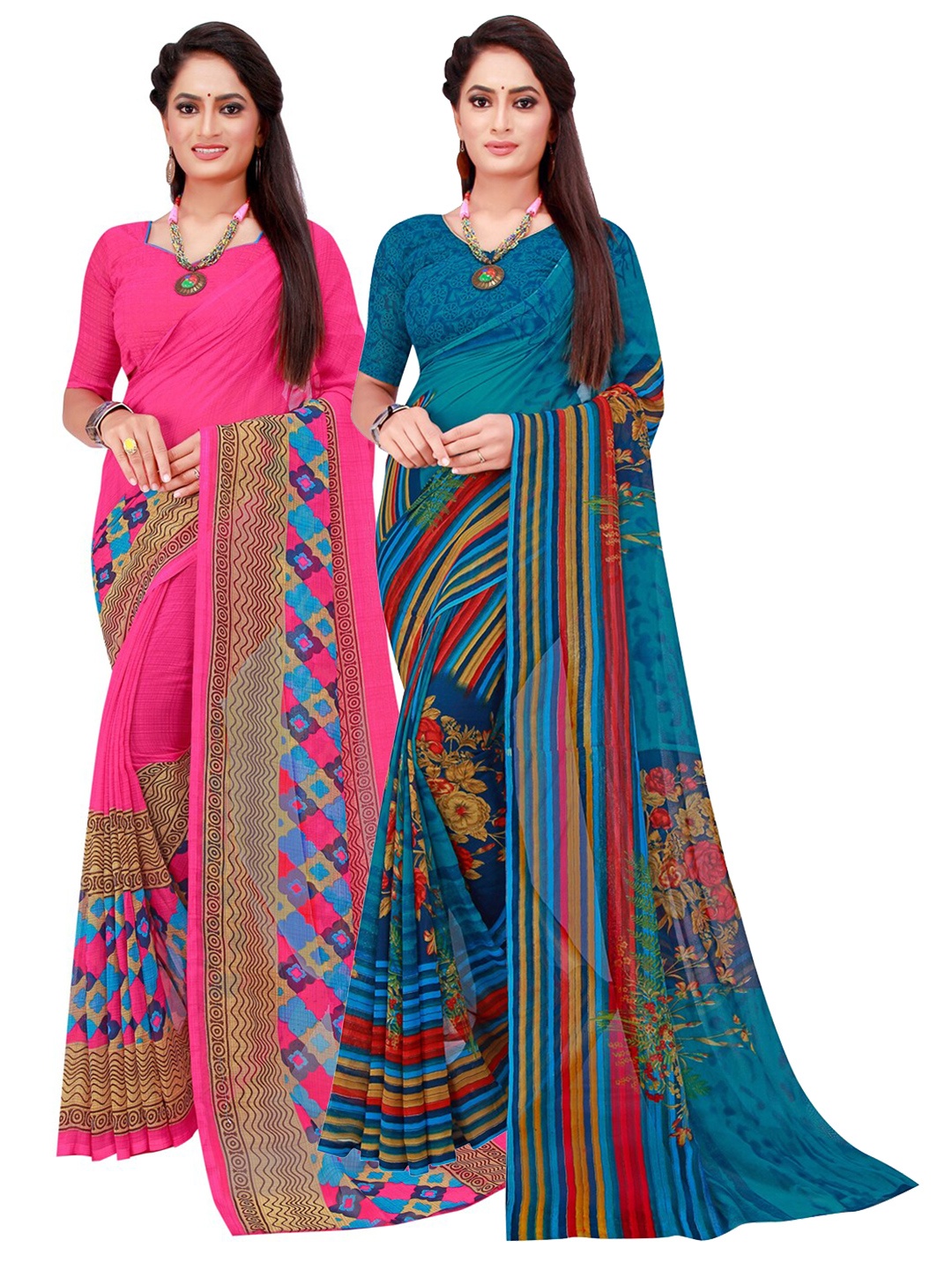 

SAADHVI Women Magenta Sarees