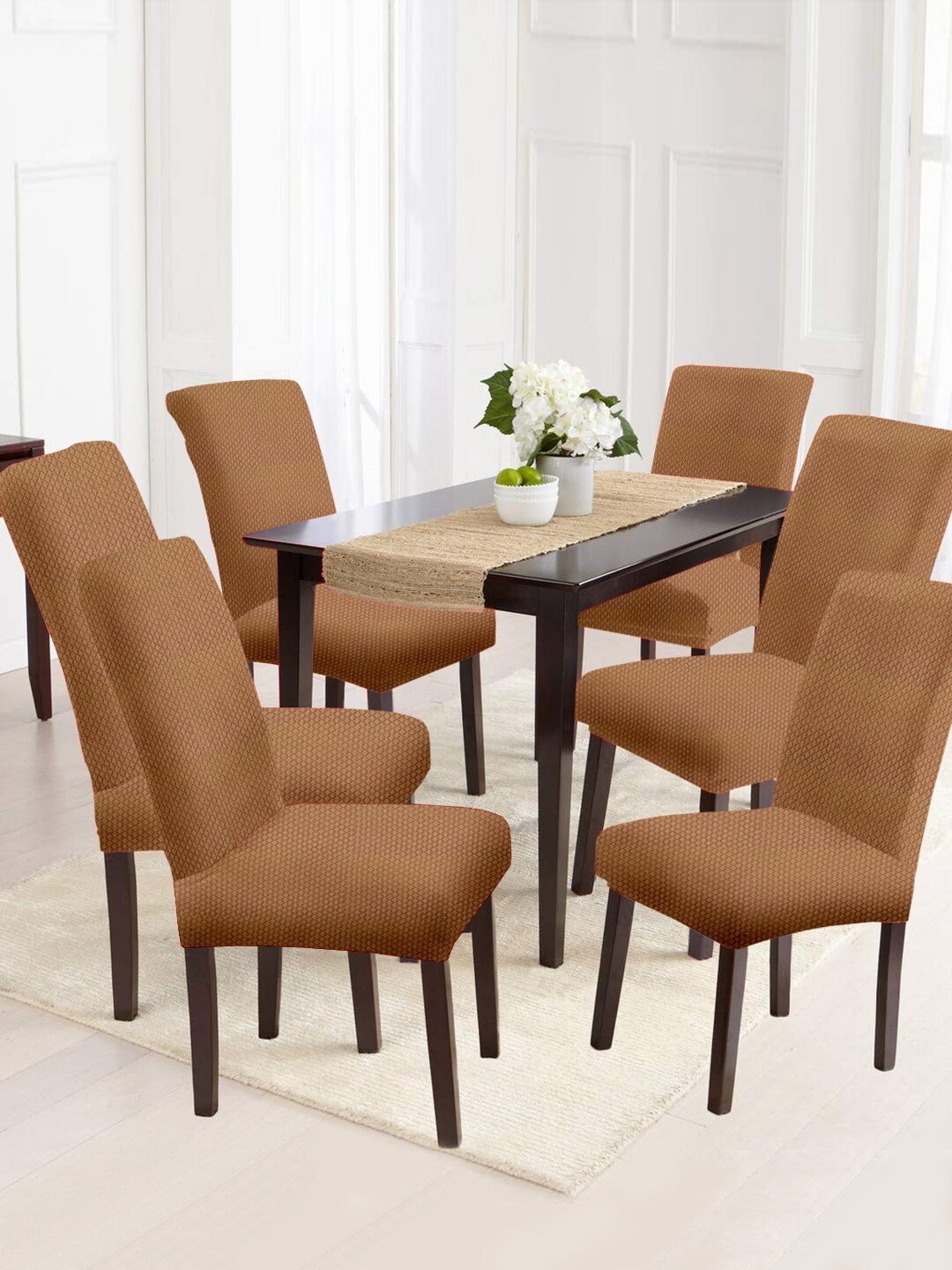 

Cortina Set of 6 Beige Self-Design Chair Covers