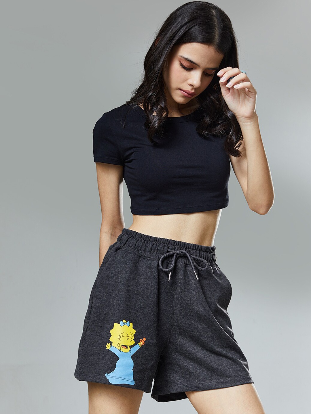 

The Souled Store Women Grey The Simpsons Shorts