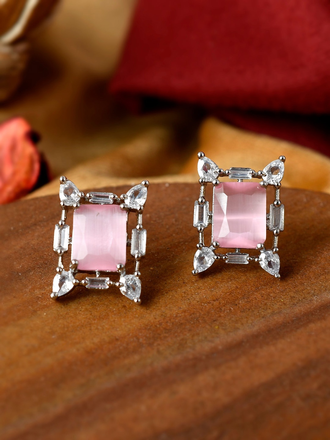 

Shoshaa Pink Contemporary Studs Earrings