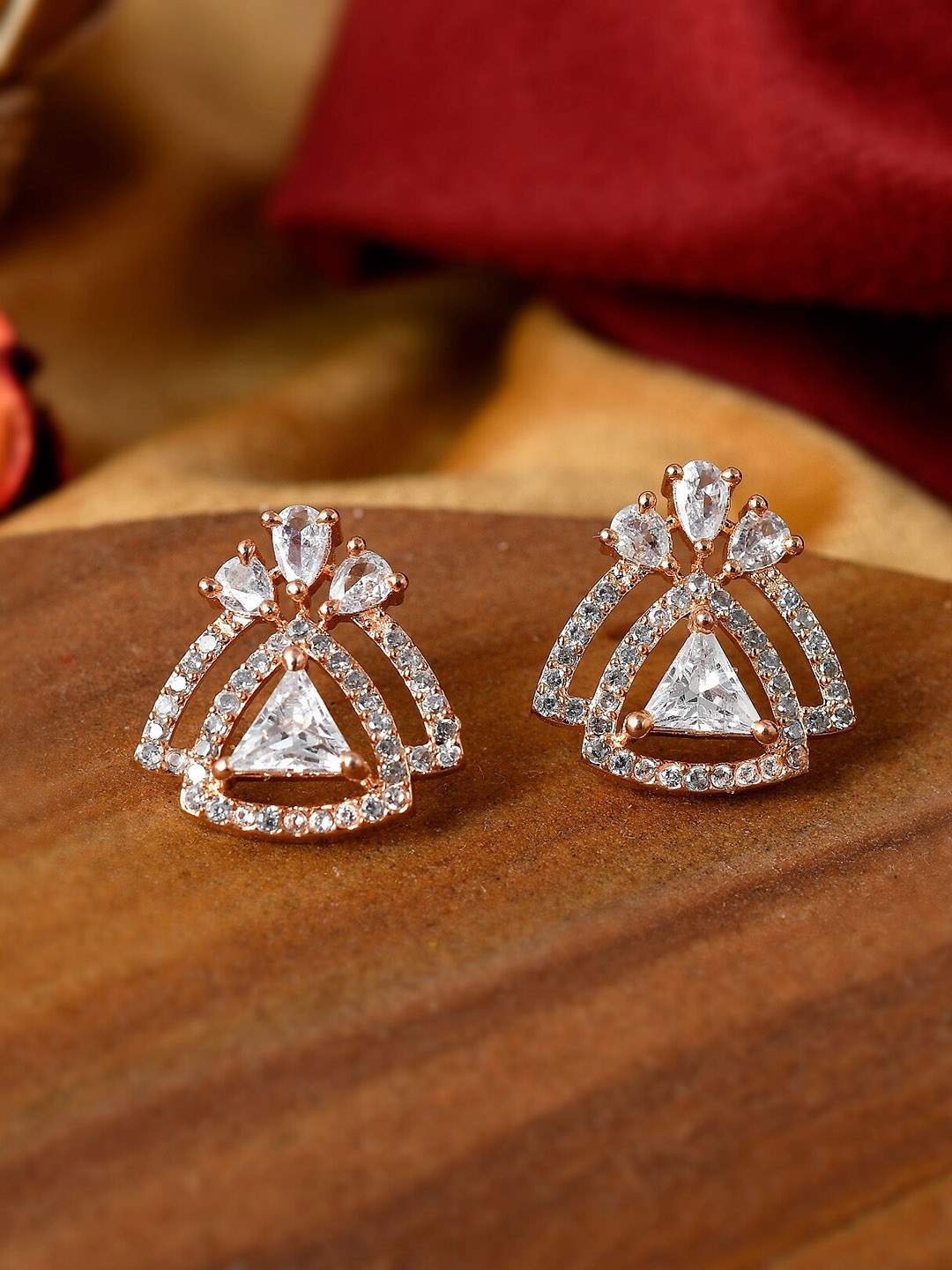 

Shoshaa Rose Gold Contemporary Studs Earrings