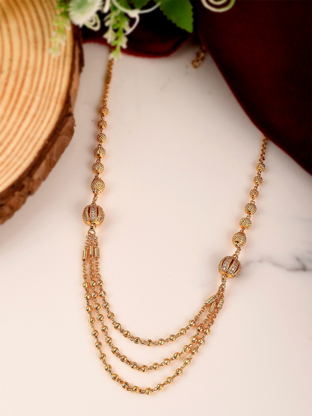

Shoshaa Gold-Toned Brass Gold-Plated Handcrafted Necklace