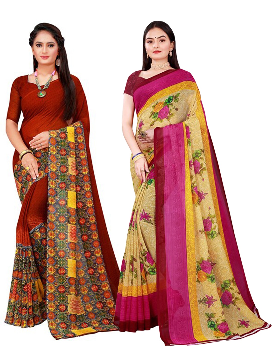 

KALINI Women Beige Sarees