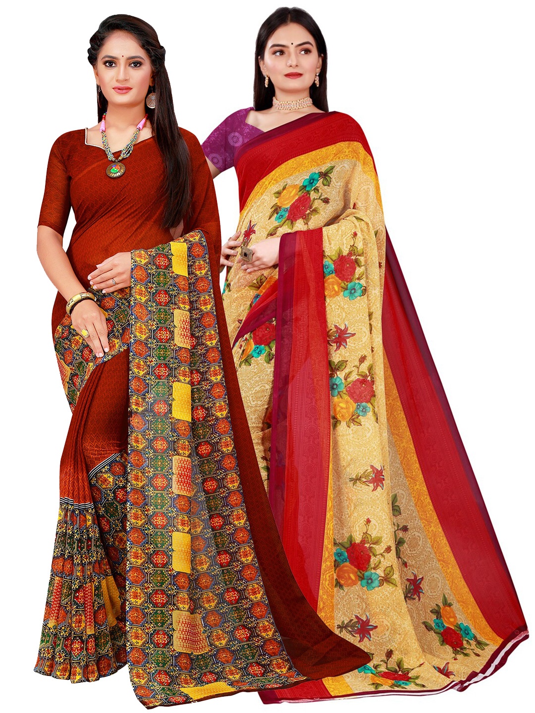 

KALINI Women Beige Sarees