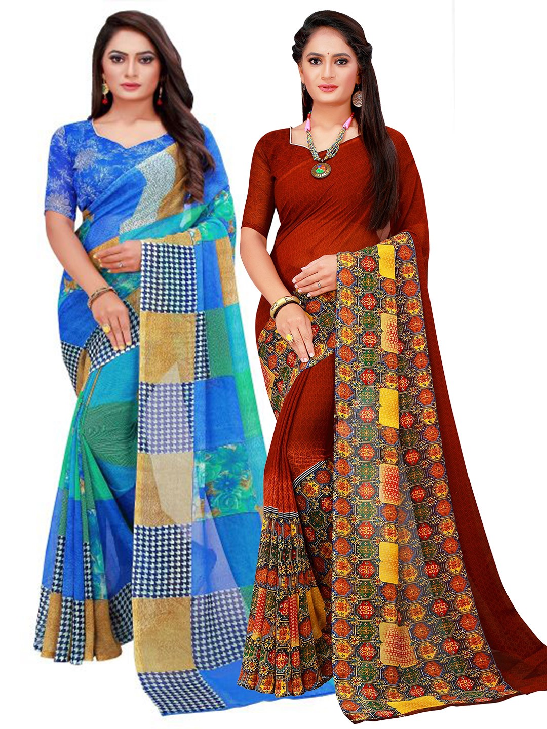 

KALINI Women Blue Sarees